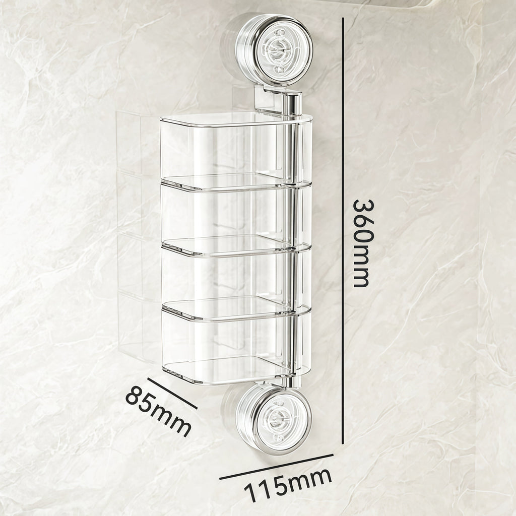 Rotating Suction Cup Jewelry Organizer Storage Box Durable Design Portable
