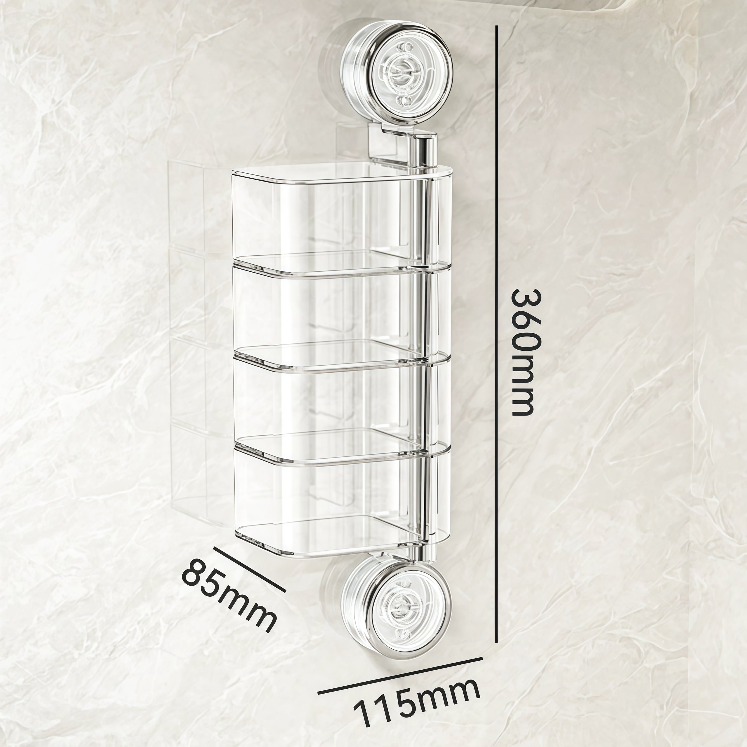 Rotating Suction Cup Jewelry Organizer Storage Box Durable Design Portable