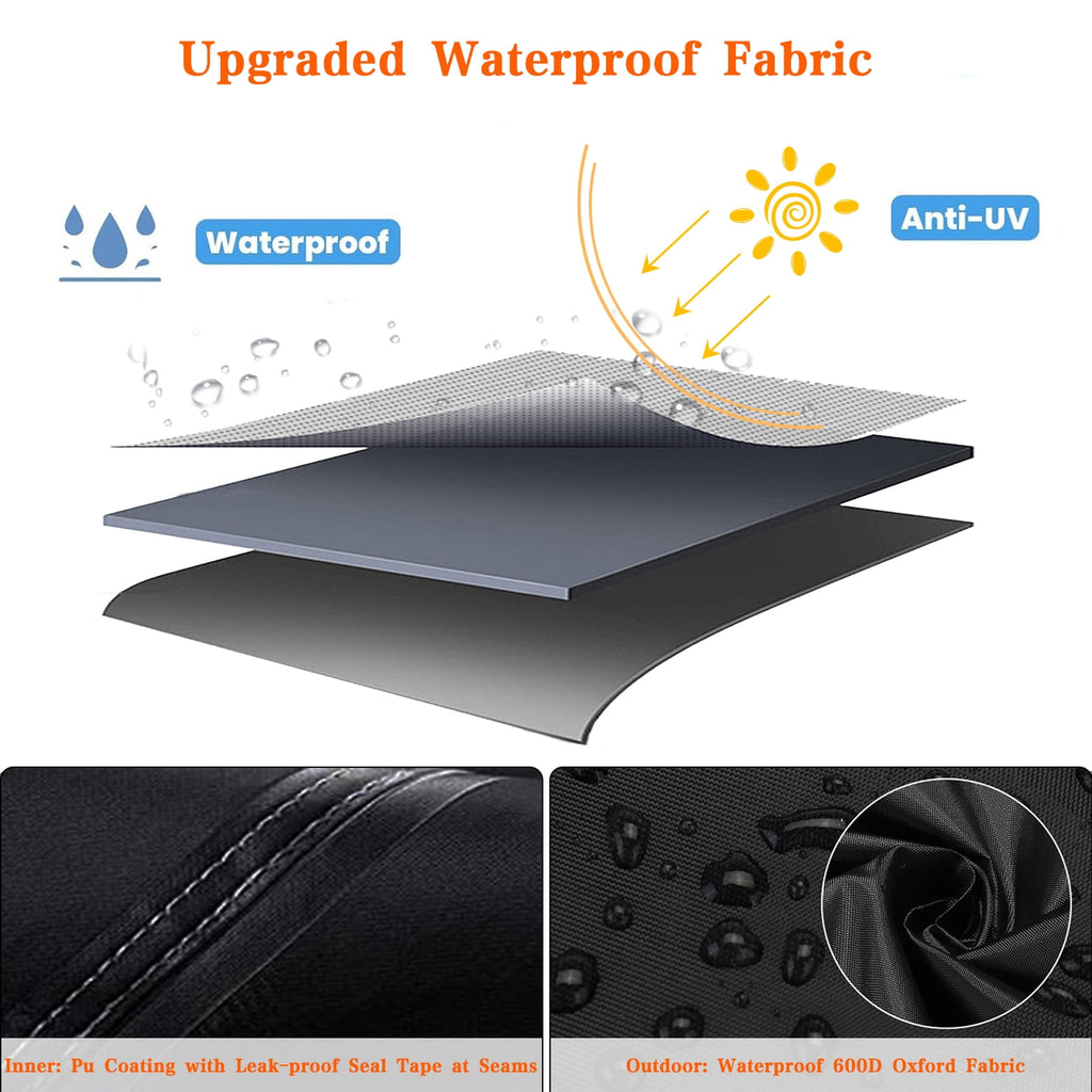 Patio Furniture Cover,600D Tough Canvas Waterproof with Air Vent Outdoor Dining Table and Chairs General Purpose Furniture Cover Size 108L x 82W x 28H inch