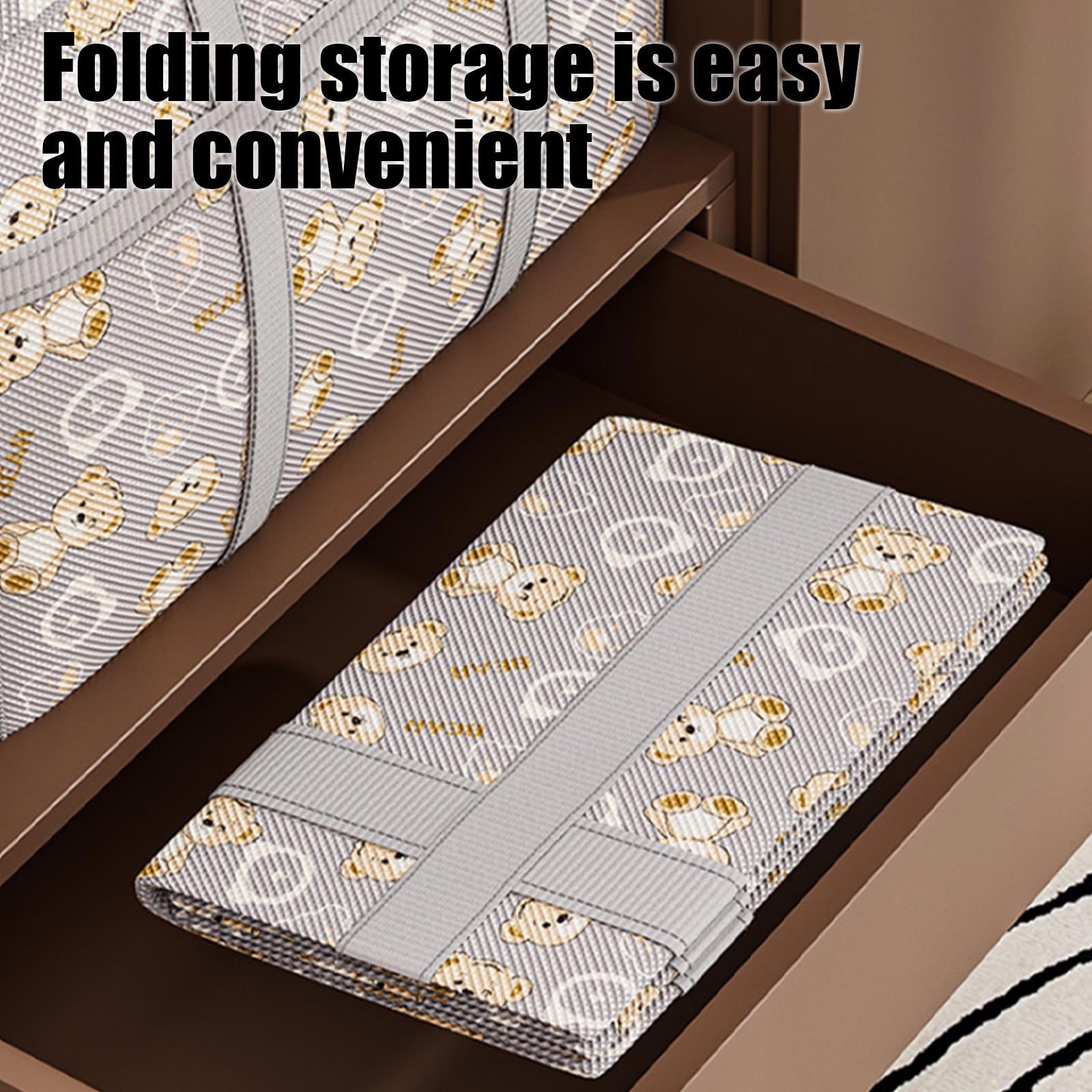 Extra Large Storage Bags, Heavy Duty Collapsible Moving Bags with Reinforced Handles & Double Zipper for Clothes, Travel, College Dorm, Seasonal Organization, 60x40x25cm