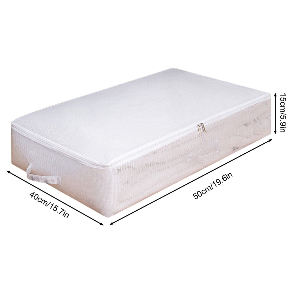 A Underbed Storage Box Transparent Organizer With Foldable Design, Pvc Material And Large Capacity, For Clothing, Toys And Blankets 19.69X15.75X5.91In