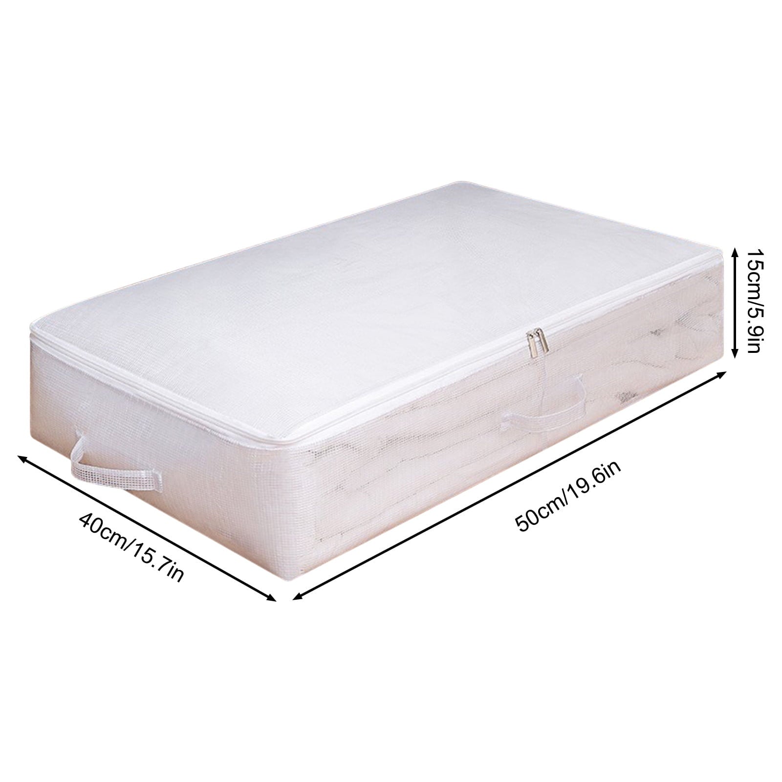 A Underbed Storage Box Transparent Organizer With Foldable Design, Pvc Material And Large Capacity, For Clothing, Toys And Blankets 19.69X15.75X5.91In