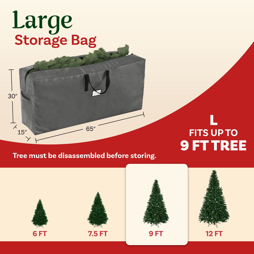 Elf Stor Christmas Tree Storage Bag for 9FT Artificial Trees (Gray)