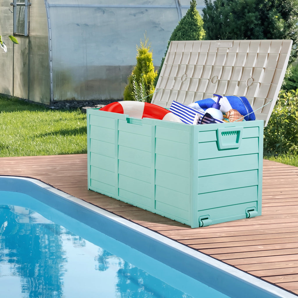 Ktaxon 75gal Outdoor Garden Resin Storage Deck Box Tools Green