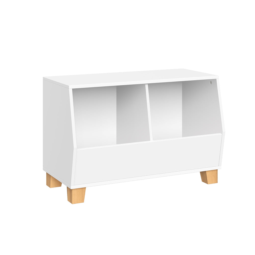 RiverRidge Kids Catch-All 27in Toy Storage Organizer with 2 Storage Cubbies - White