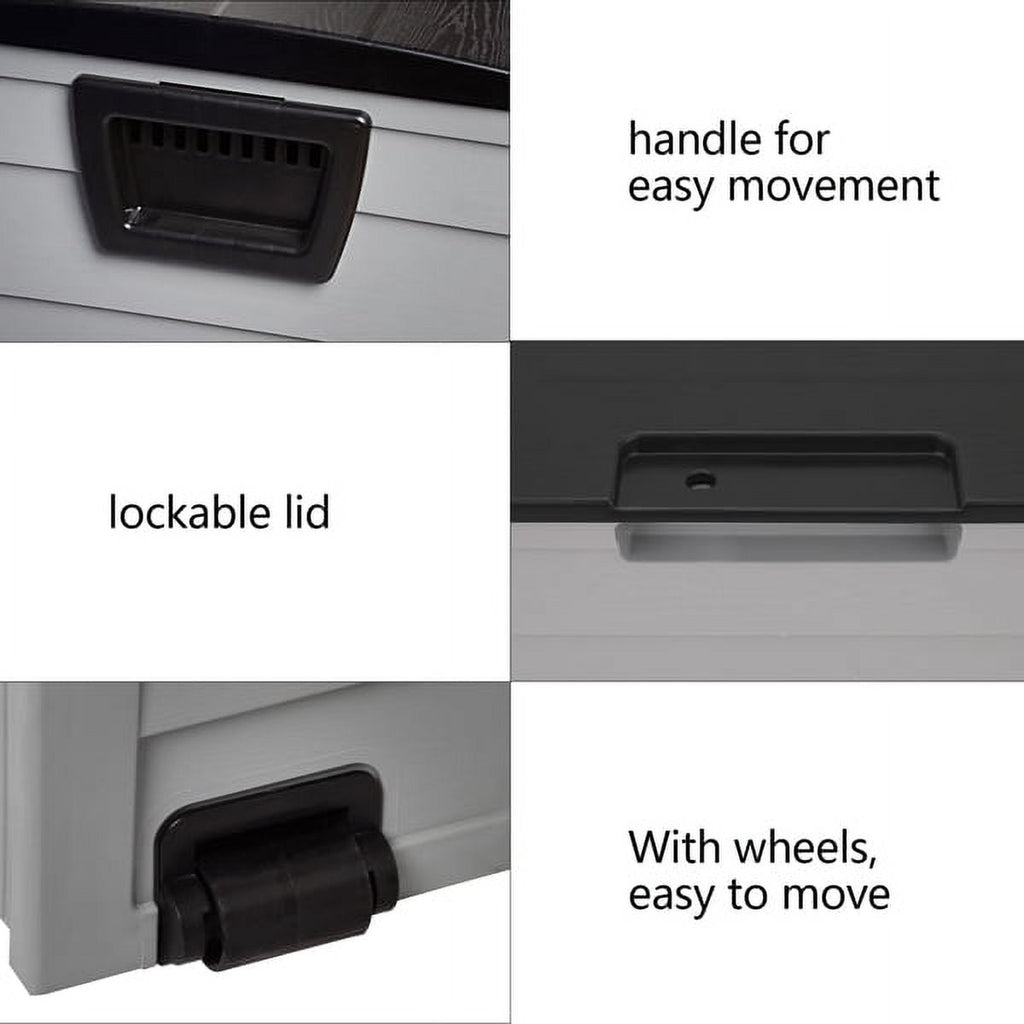 75Gallon Outdoor Garden Storage Deck Box Chest Tools Cushions Toys Lockable Seat