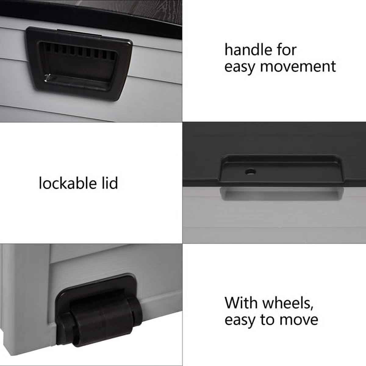 75Gallon Outdoor Garden Storage Deck Box Chest Tools Cushions Toys Lockable Seat