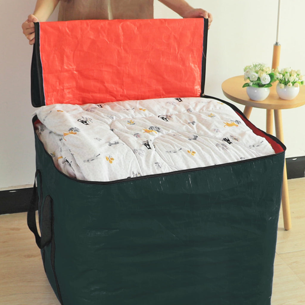 HonorHut Storage Bags with Zipper Large Moving Bags Durable Square Packing Bags Waterpoof Storage Totes Holiday Accessories Bag 26x26x26Inch Dark Green
