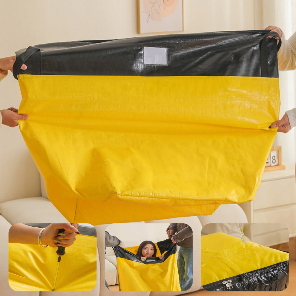 Extra Large Heavy Duty Storage Bag 180L, Waterproof Moving Tote with Zipper for Clothes, Bedding, Seasonal Storage, Reinforced Handles, Drag-Friendly Design
