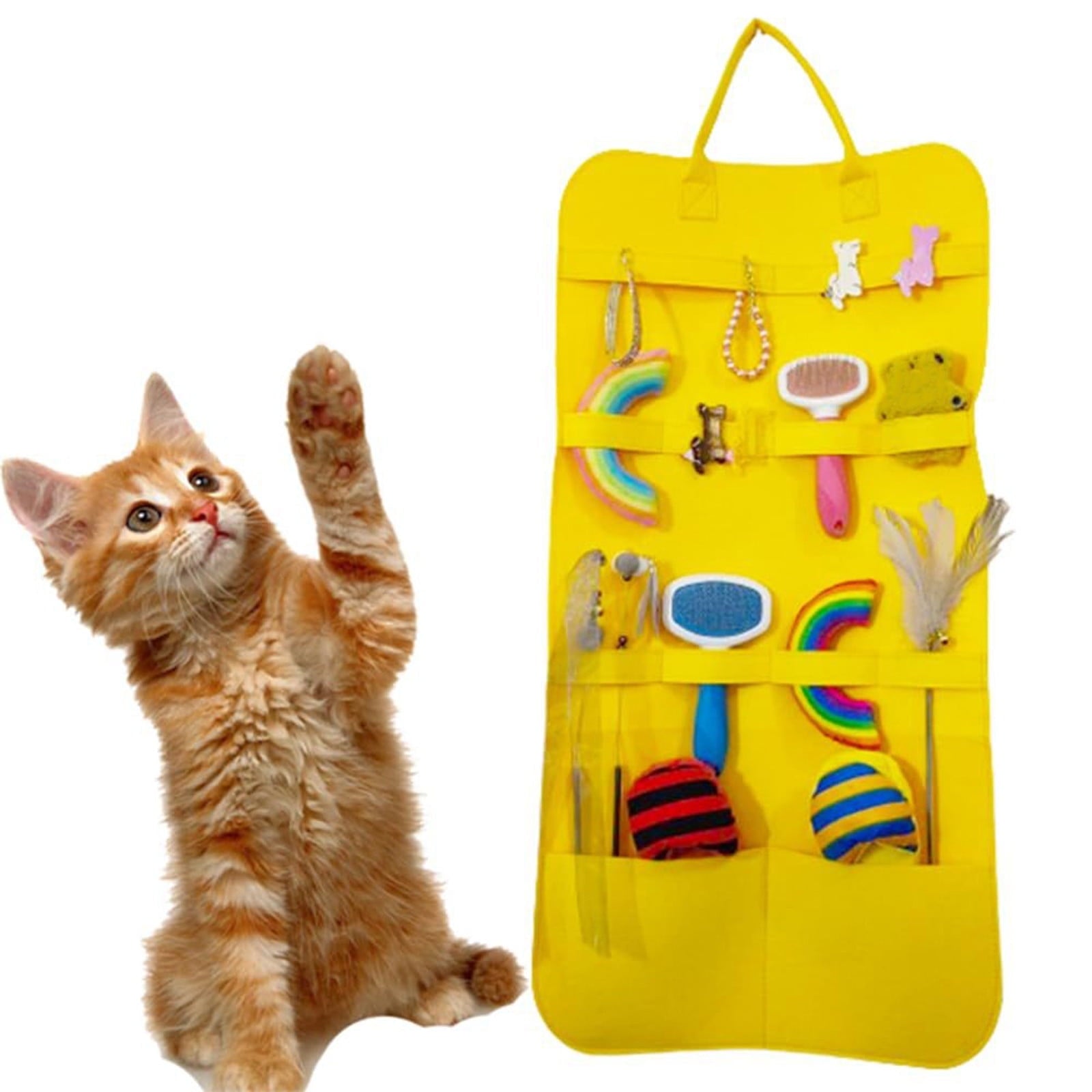 Felt Storage Bag for Cat Toys in Elegant Design for Pet Care and Organization