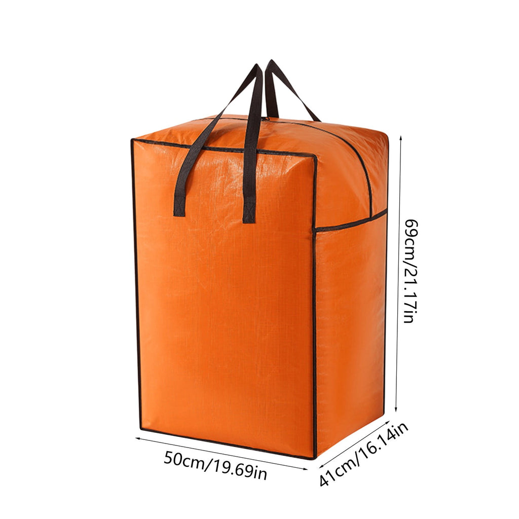 Large Storage Bag for Clothes & Quilts, Collapsible Moving Bin with Handles and Zipper, Non-Woven Fabric Organizer for Home, Dorm, Travel