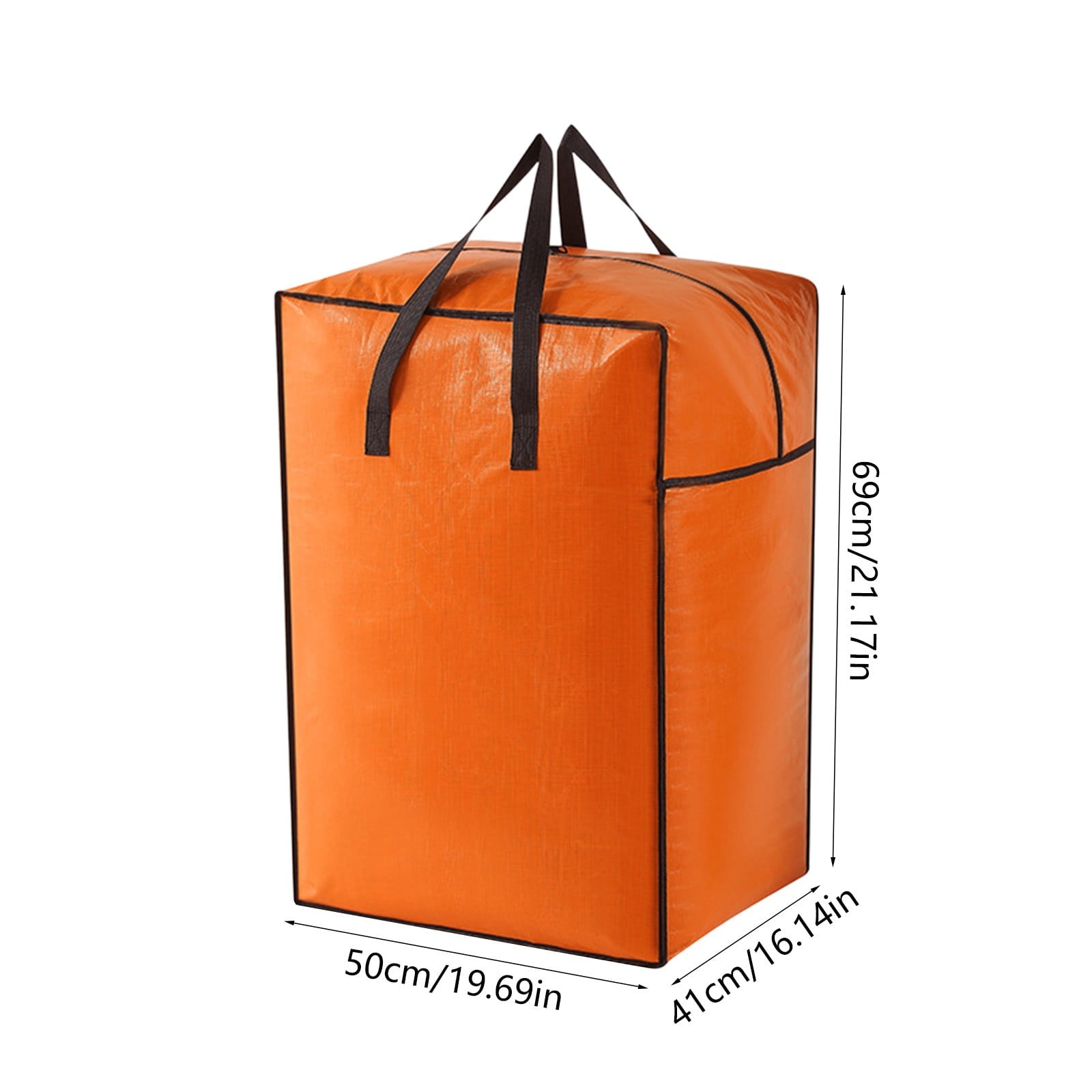 Large Storage Bag for Clothes & Quilts, Collapsible Moving Bin with Handles and Zipper, Non-Woven Fabric Organizer for Home, Dorm, Travel