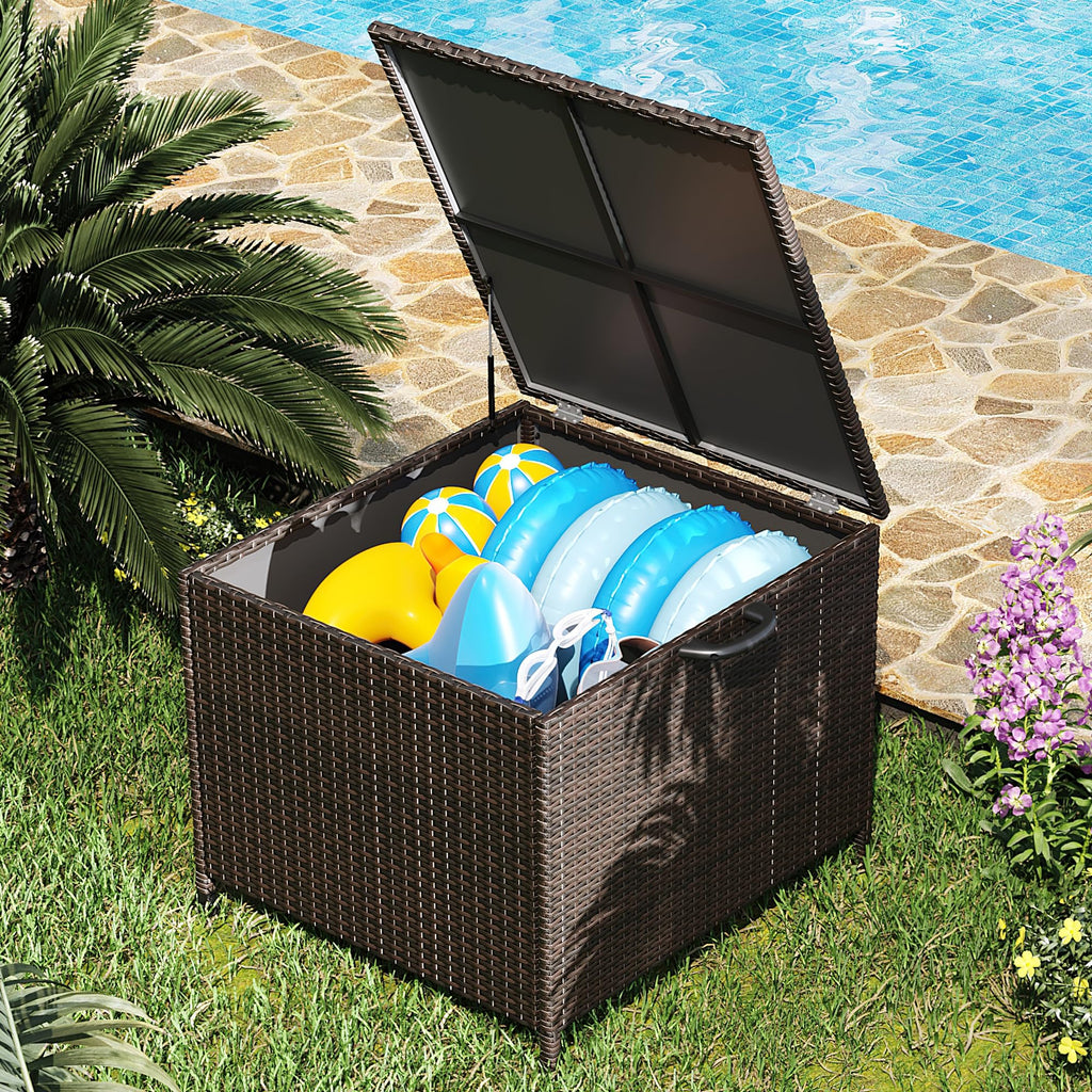 Huloretions Outdoor Patio Storage Box,80 Gallon Deck Box,Waterproof and Weather-resistant,Backyard Storage Bin for Garden Tools,Patio Furniture,Pool Supplies and Cushions