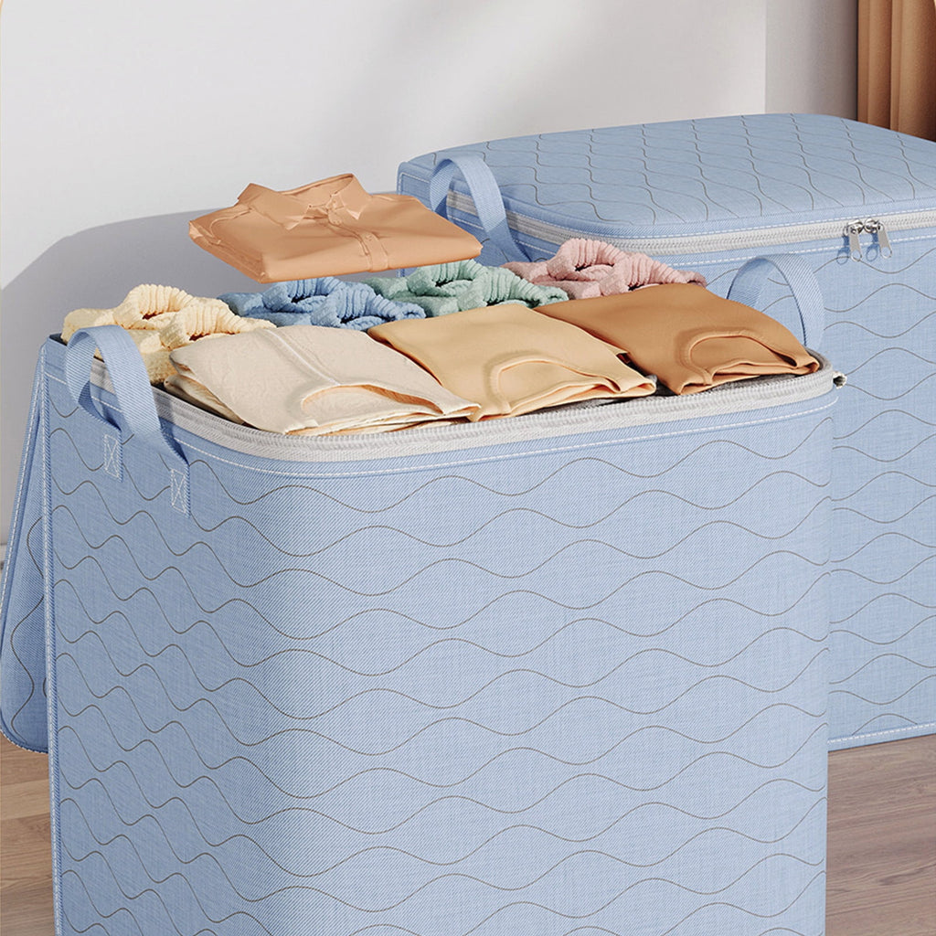 Large Capacity Fabric Storage Bag with Clear Window & Reinforced Handle for Clothes, Blankets, Comforters, Bedding | Foldable Closet Organizer Bin Under Bed Container