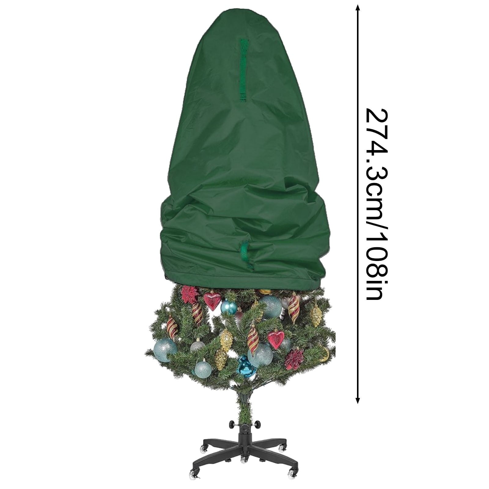 A Christmas Tree Storage Bag, Waterproof Stand-Up Cover With Zipper, Adjustable Straps, For Assembled Holiday Tree Protection, 18.1 X 10.2 X 2.8In 0.59Lb