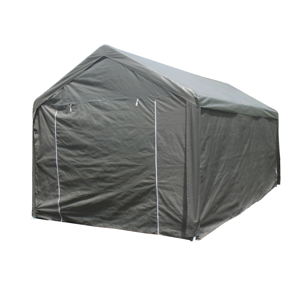 ALEKO Heavy Duty Outdoor Powder Coated Steel with Weatherproof Fabric Canopy Carport Tent, 10x20 feet,  Gray