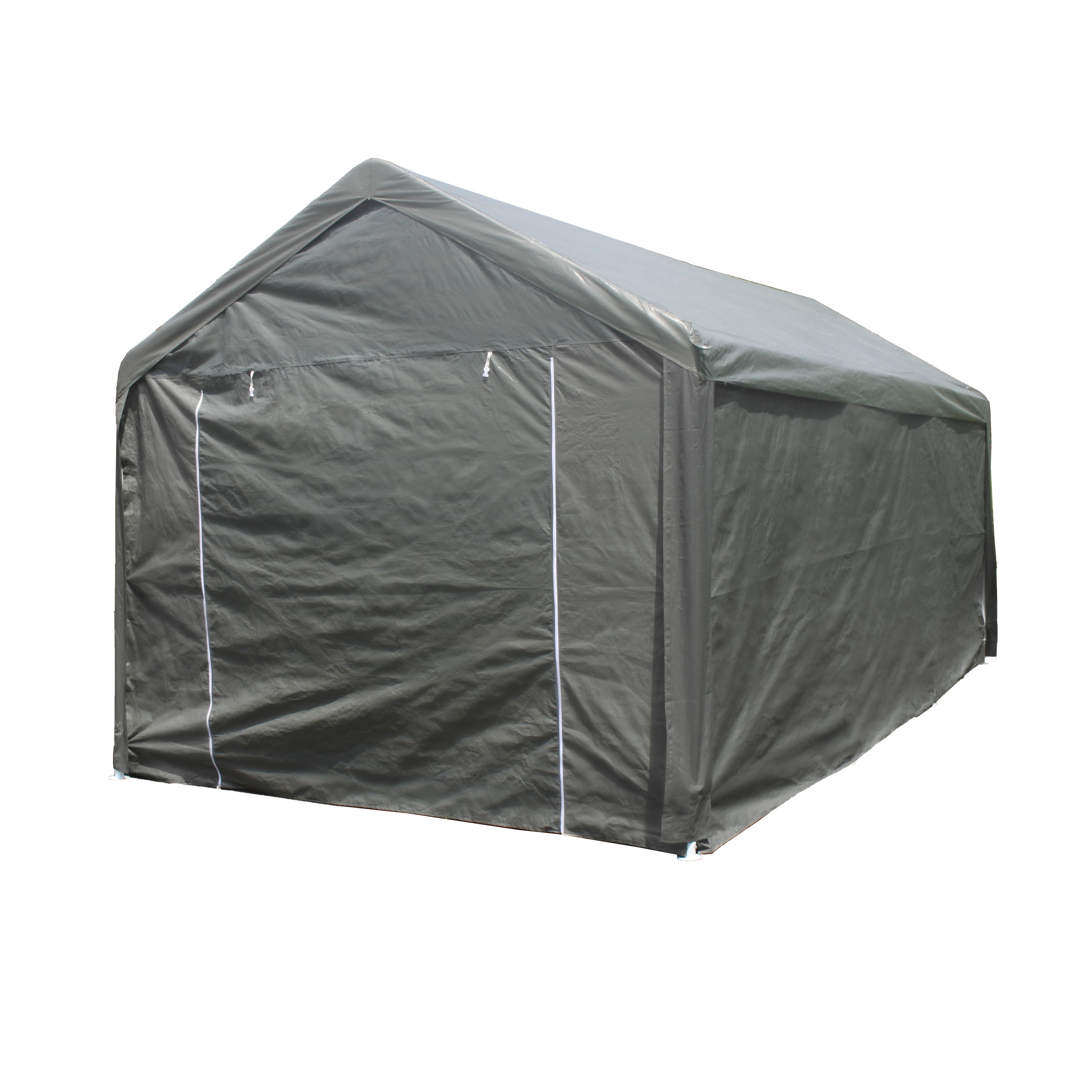 ALEKO Heavy Duty Outdoor Powder Coated Steel with Weatherproof Fabric Canopy Carport Tent, 10x20 feet,  Gray