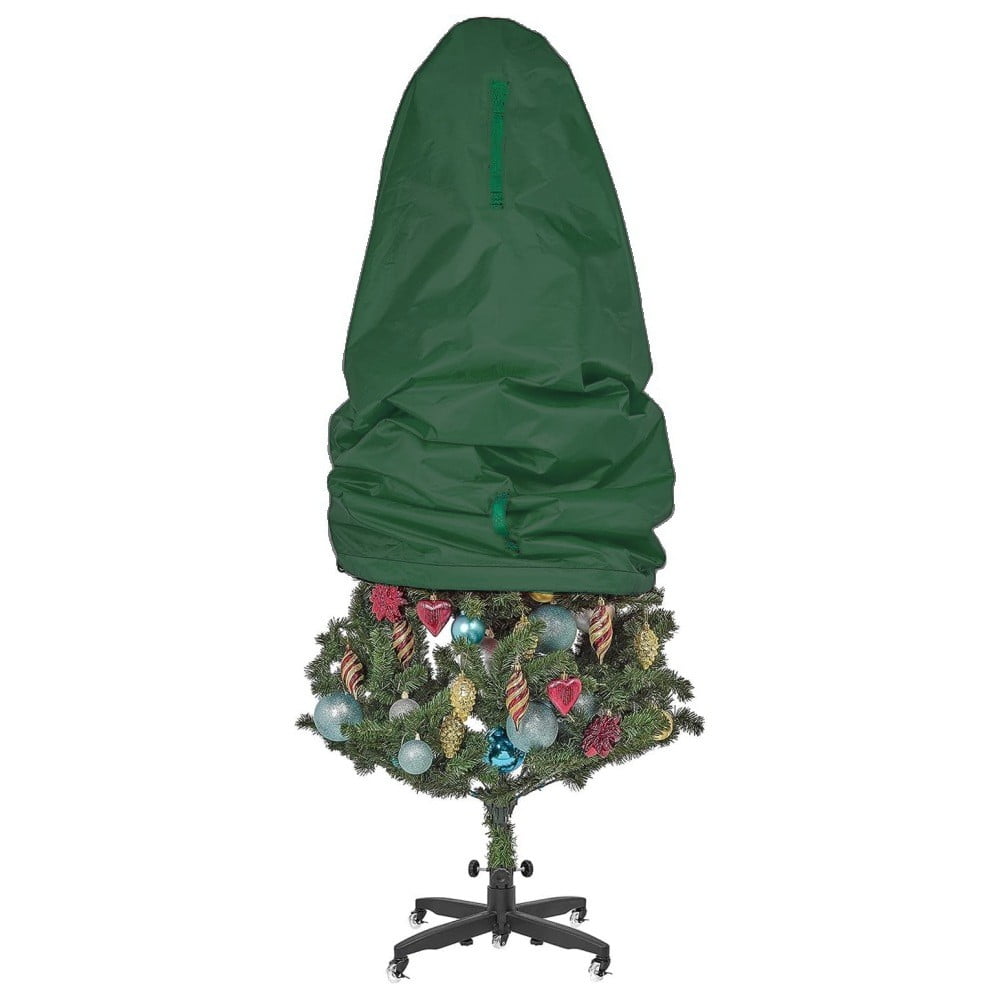 A Christmas Tree Storage Bag, Waterproof Stand-Up Cover With Zipper, Adjustable Straps, For Assembled Holiday Tree Protection, 18.1 X 10.2 X 2.8In 0.59Lb