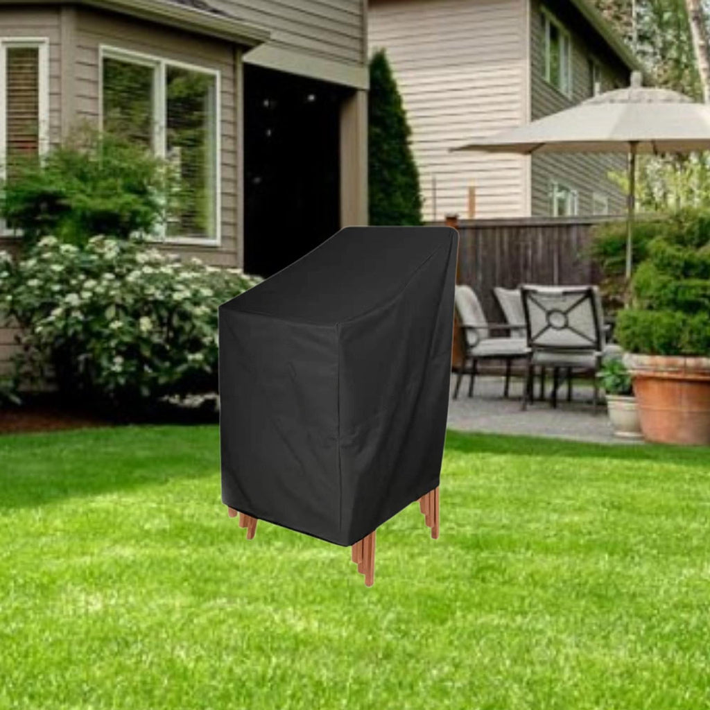 Colaxi Garden Patio Chair Cover Outdoor Furniture Protector Waterproof Folding Chairs Cover Stacked Chair Dust Cover 190cmx66cmx63cmx89cm