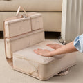 Compression Packing Cubes for Travel, Multi-Compartment Organizer Bag with Compression Zipper for Space Saving, Wrinkle Resistant & Lightweight, Beige