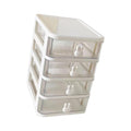 Countertop Organizer with Transparent Drawers Storage Box Large Capacity Multifunctional Cute Rabbit Decor for Jewelry, Sewing Supplies White 4 Layers