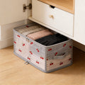 Foldable Storage Bins with Lids, Fabric Closet Organizer Box for Clothes Sweaters Blankets, Sturdy Hard Board, Dust Proof, Cherry Print, 12x11x6 Inches