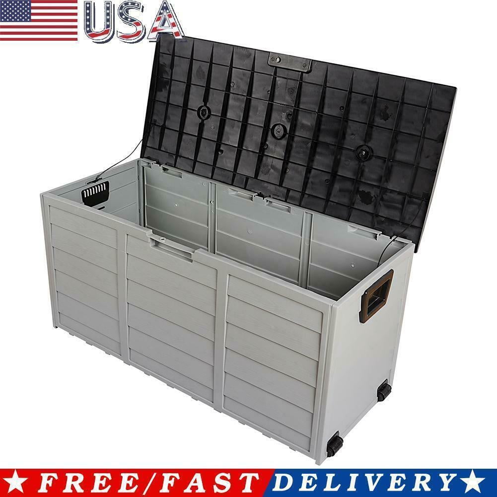 Holiday Sale 260L Outdoor Garden Storage Deck Box Chest Tools Cushions Toys Lockable