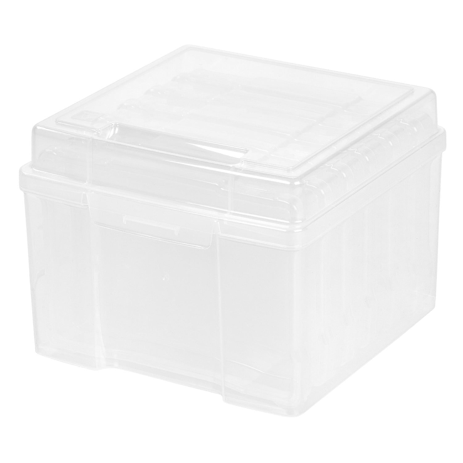 IRIS USA 5" x 7" Photo Storage Box with 6 cases, Craft Organizers and Storage Cases for Pictures, Cards, Clear