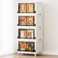 JEKO&JEKO 332Qt, Lockable Stackable Storage Bins with Lids,4 Pack, White