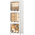 JEKO&JEKO Foldable Storage Bin with Doors and Wheels, 315Qt, 3-Tier