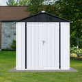 JXXRZ 6x4ft Outdoor Metal Shed, Steel Tool Storage for Backyard & Patio, White&Black
