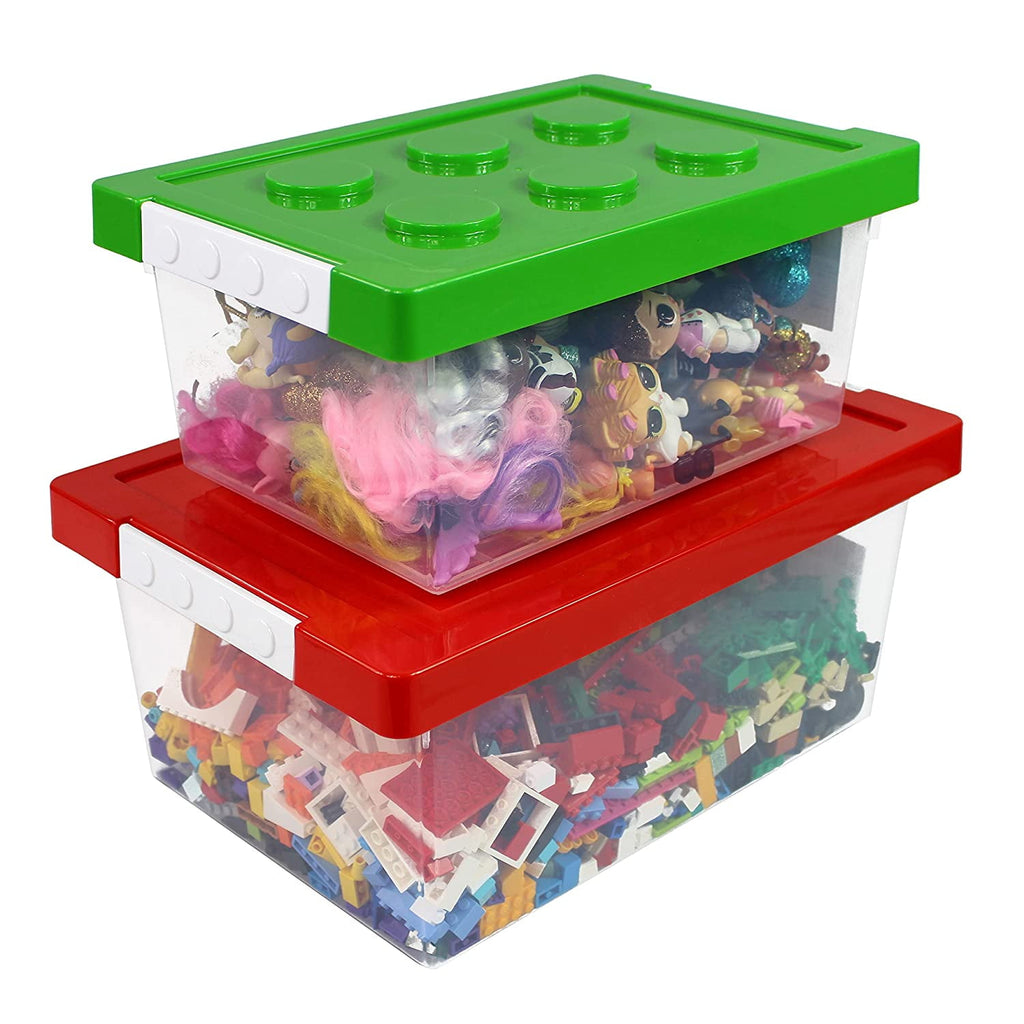 Jtj Sourcing | Blue Plastic Toy Organizers and Storage Toy Chest for Children - Set of 2