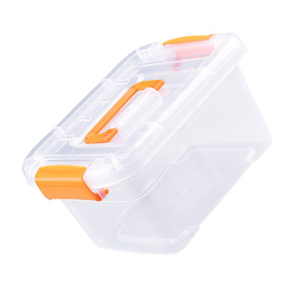 Kitchenware Transparent Storage Box, Large Capacity Stackable Plastic Storage Bin for Toys Orange L
