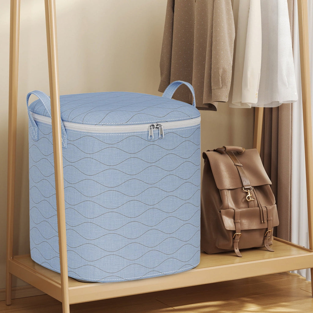 Large Capacity Fabric Storage Bag with Clear Window & Reinforced Handle for Clothes, Blankets, Comforters, Bedding | Foldable Closet Organizer Bin Under Bed Container