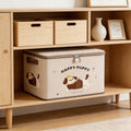 Lockable Dog Pattern Storage Bag with Combination Lock, 15x10 Inch Fabric Toy Organizer Bin for Clothes & Toys