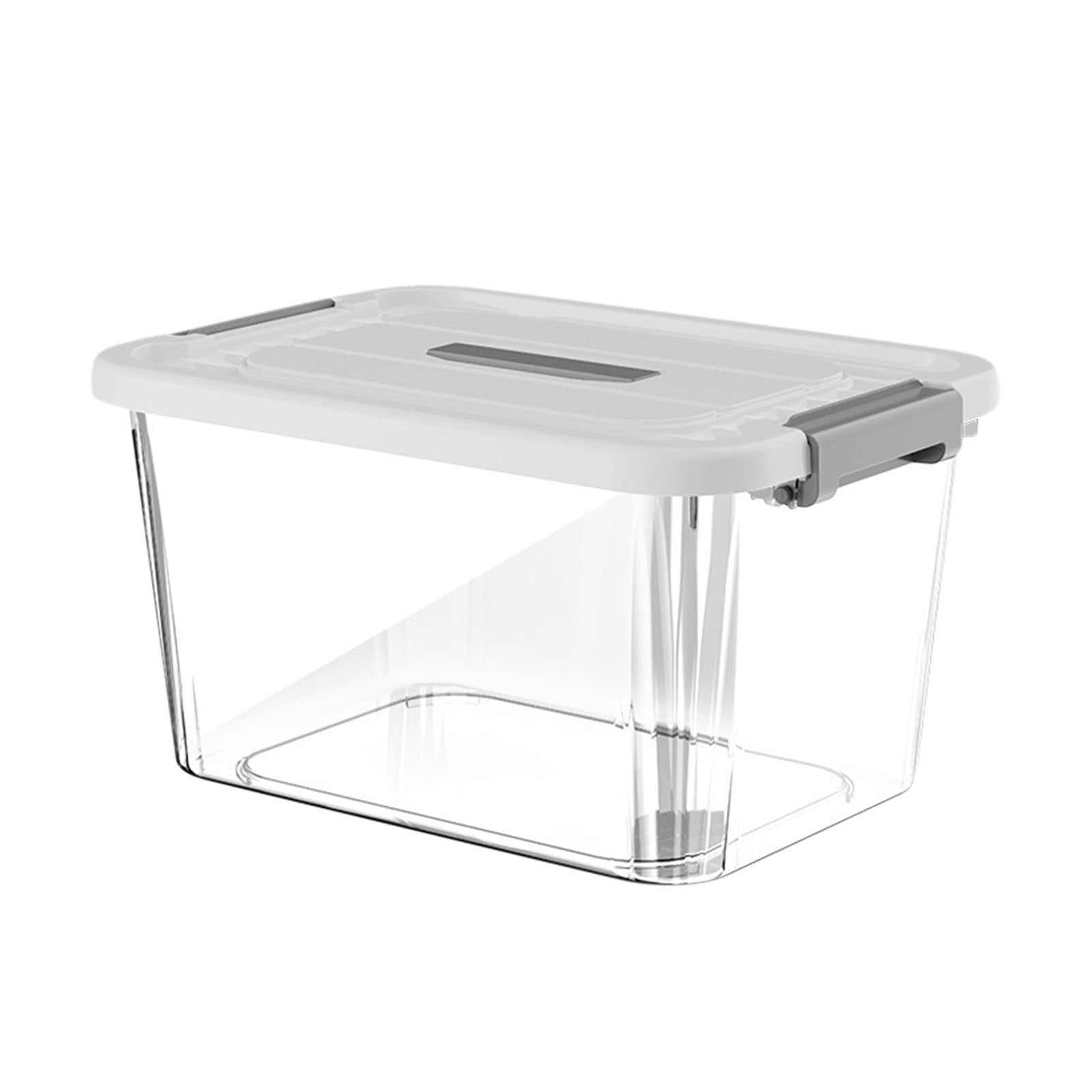 Plastic Storage Bin - Stackable Storage Organizer Box with Lid Clear Latches for Garage Office Home Organization, 9.8 x 7.1 x 5.9 in, JASKFLY