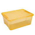SIguan, Storage Box with Remove Tray Craft,Storage Containers with Lids, Thickened Organizer for Bead,Tool,Sewing Yellow 11.1*8.15*5.31''
