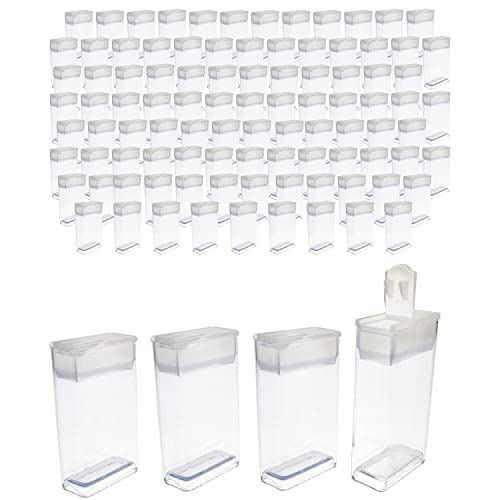 The Beadsmith Clear Plastic Boxes - Rectangle with a Flip Top Cap - 7/16” x 1” x 1-7/8” - Use for Beads, Bath Salts, Wedding & Party Favors, Home or Office Storage - Bag of 100