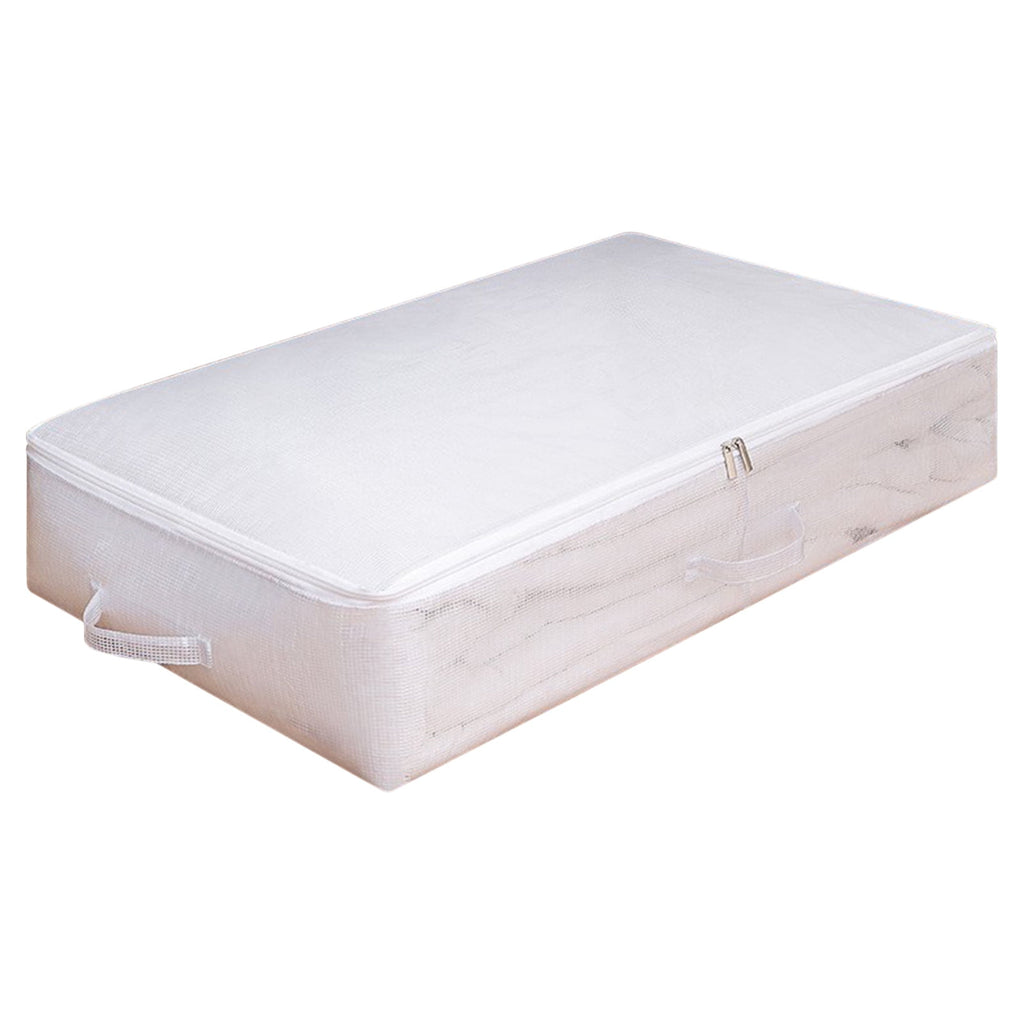 A Underbed Storage Box Transparent Organizer With Foldable Design, Pvc Material And Large Capacity, For Clothing, Toys And Blankets 19.69X15.75X5.91In