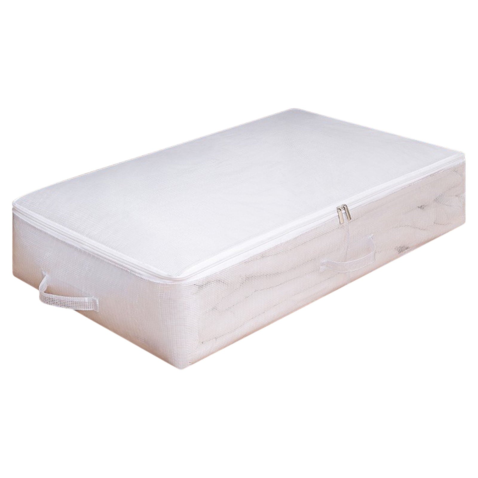 A Underbed Storage Box Transparent Organizer With Foldable Design, Pvc Material And Large Capacity, For Clothing, Toys And Blankets 19.69X15.75X5.91In
