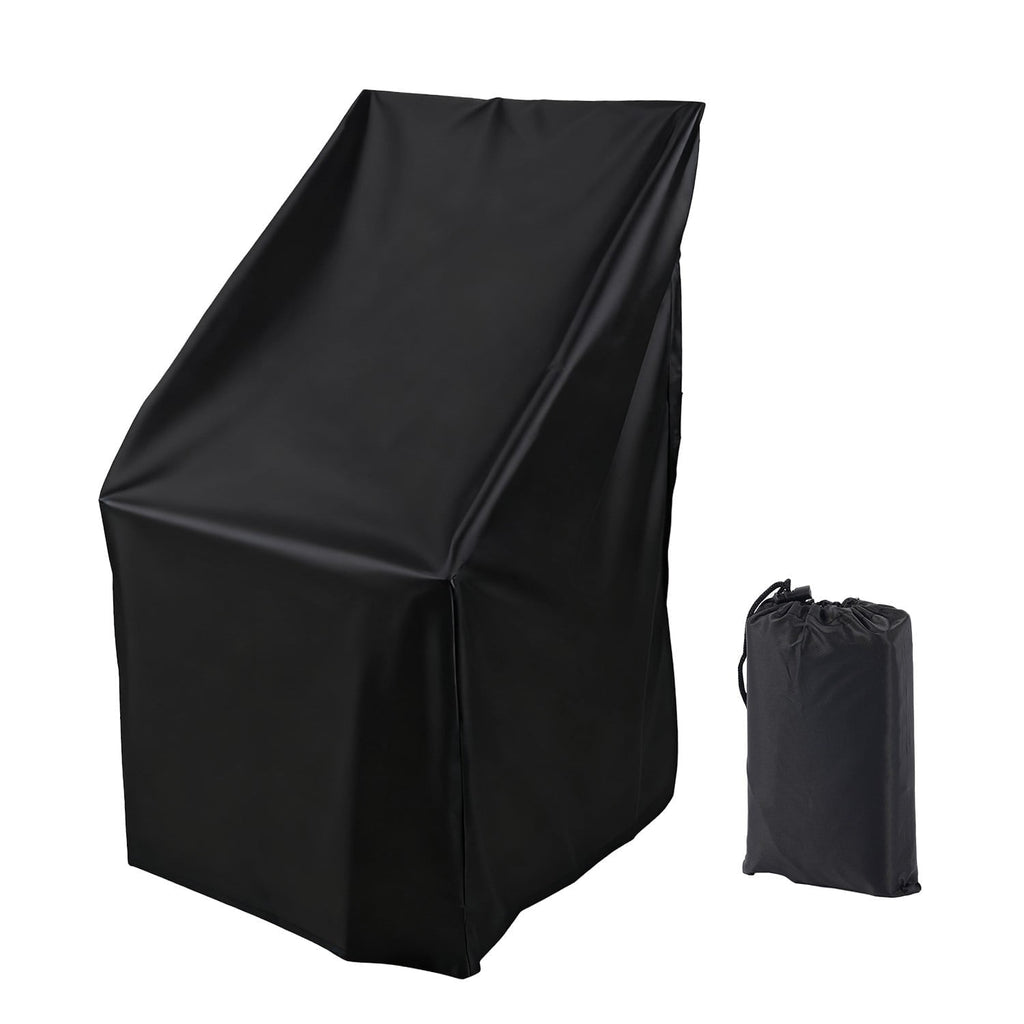 Vorfor Stacking Patio Chair Cover Waterproof Outdoor, Lounge Furniture Chair Covers Stack Chairs for All Weather Protection, Black, 25"L x 25"W x 47”H