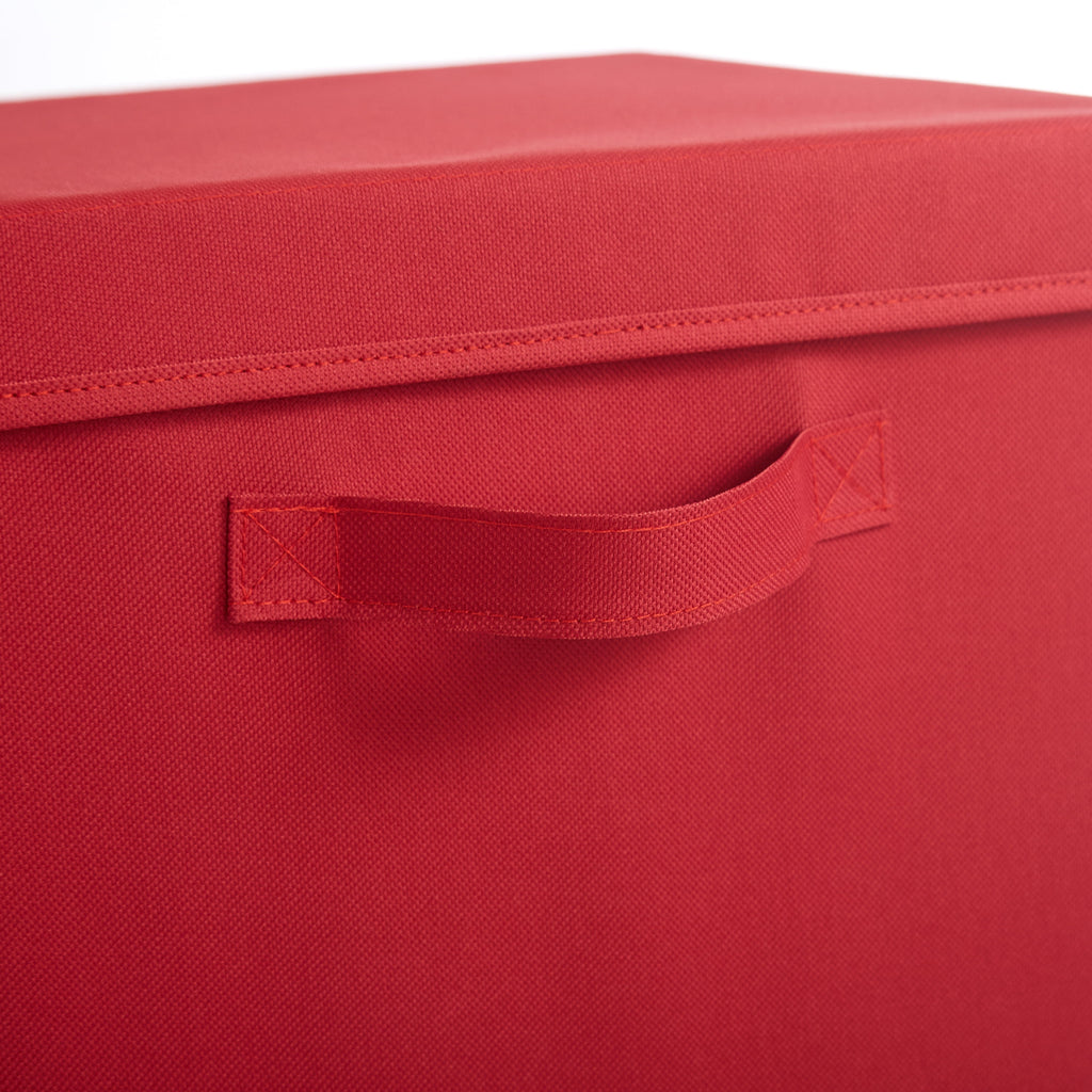 Urban Shop Collegiate Fabric Bin with Lid (Set of 2), Red