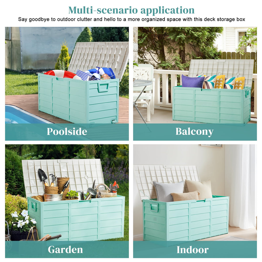 Ktaxon 75gal Outdoor Garden Resin Storage Deck Box Tools Green
