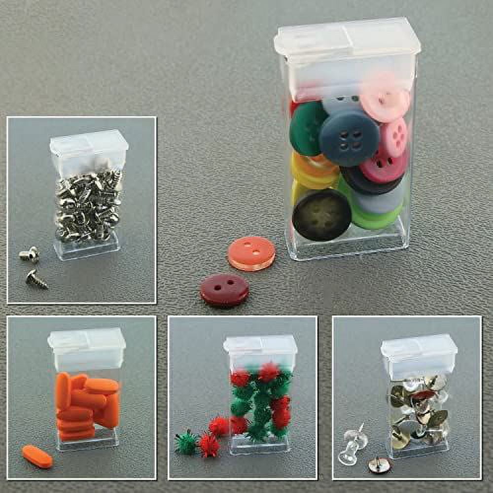 The Beadsmith Clear Plastic Boxes - Rectangle with a Flip Top Cap - 7/16” x 1” x 1-7/8” - Use for Beads, Bath Salts, Wedding & Party Favors, Home or Office Storage - Bag of 100