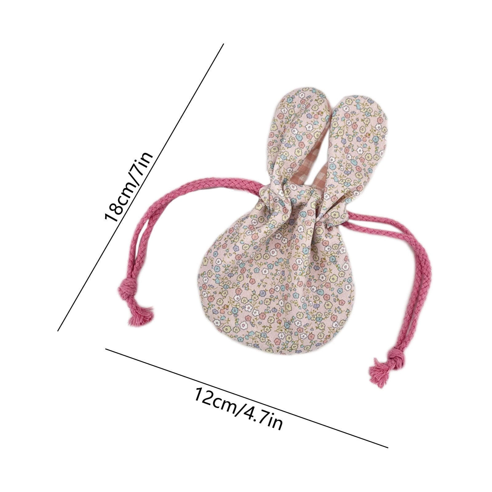 Bunny Ear Drawstring Bag, Floral Small Gift Pouch for Easter Jewelry Storage, Portable Pastel Travel Organization for Women & Gi-rls