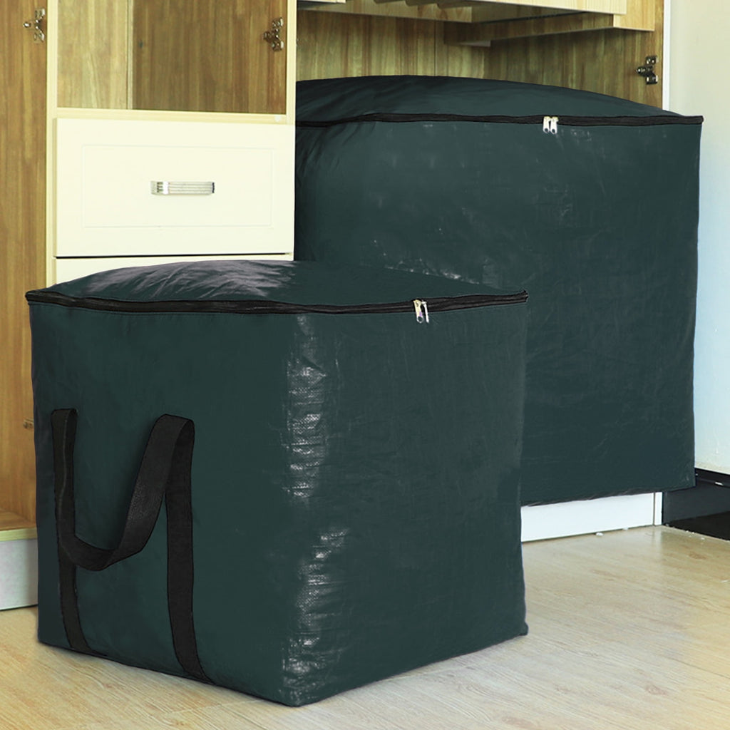 HonorHut Storage Bags with Zipper Large Moving Bags Durable Square Packing Bags Waterpoof Storage Totes Holiday Accessories Bag 26x26x26Inch Dark Green