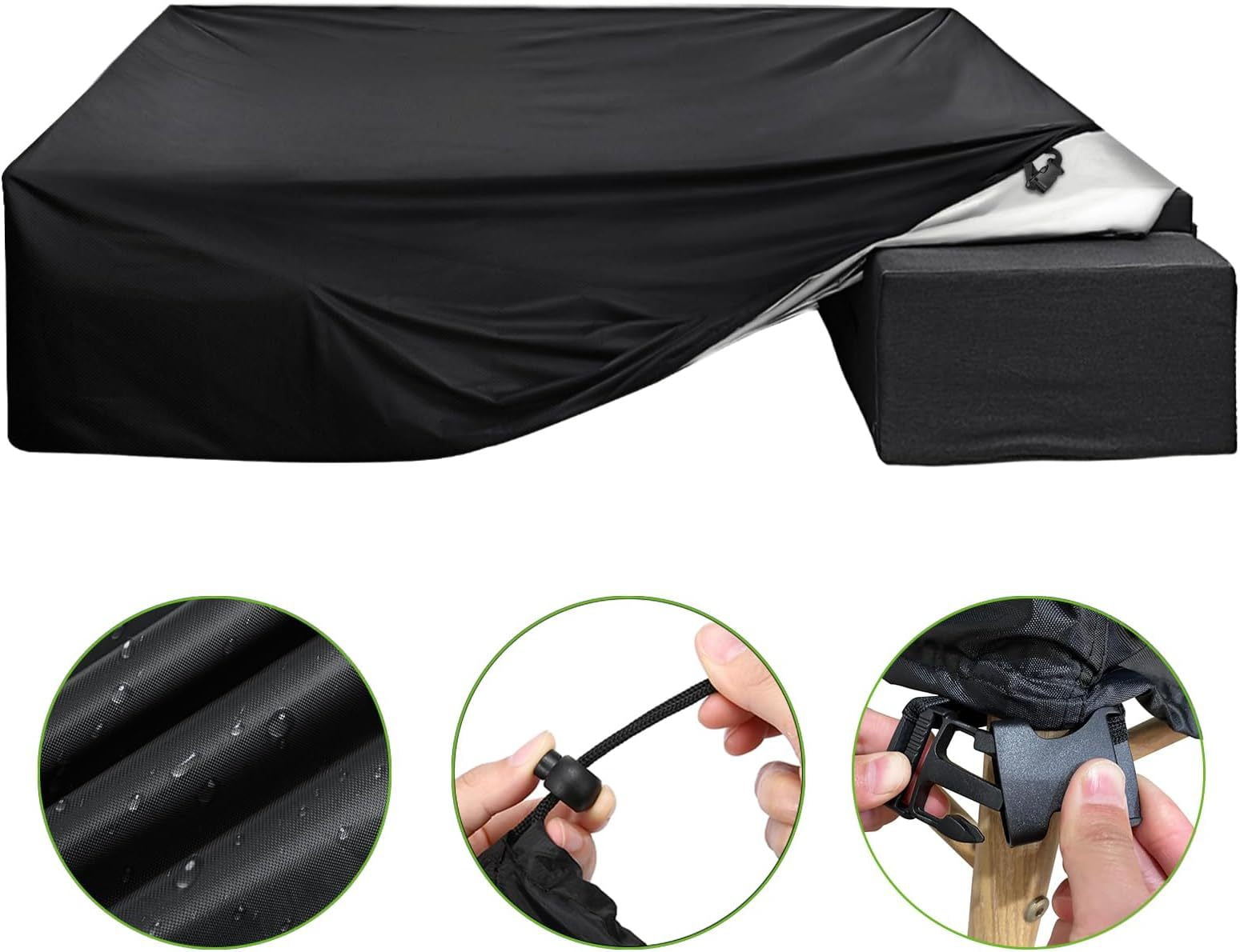 Jinyi Patio Furniture Covers, 4 Piece Outdoor Furniture Covers Waterproof, Heavy Duty Tear-Resistant Patio Chair Covers with Windproof Buckle Strap and Adjustable Drawstring