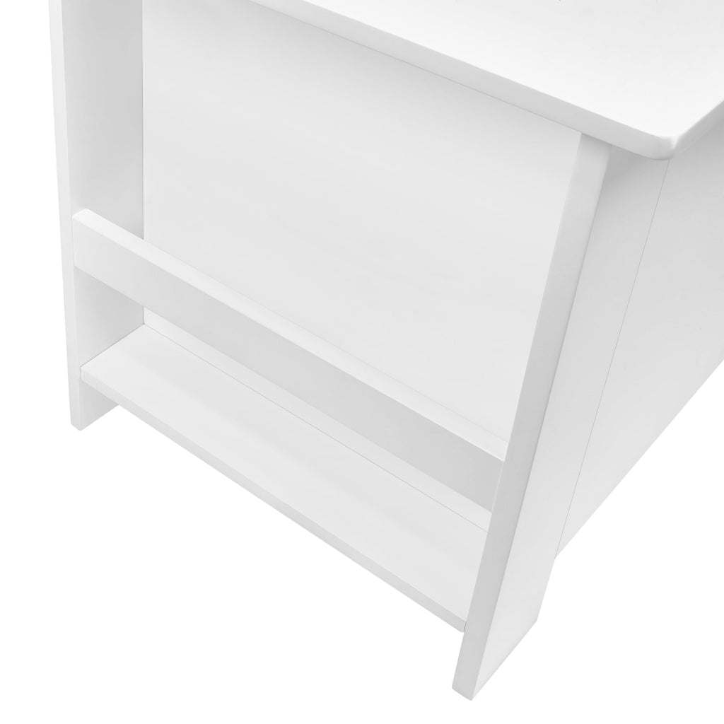 RiverRidge Kids Toy Box Playroom Storage Chest Organizer with Side Bookracks - White
