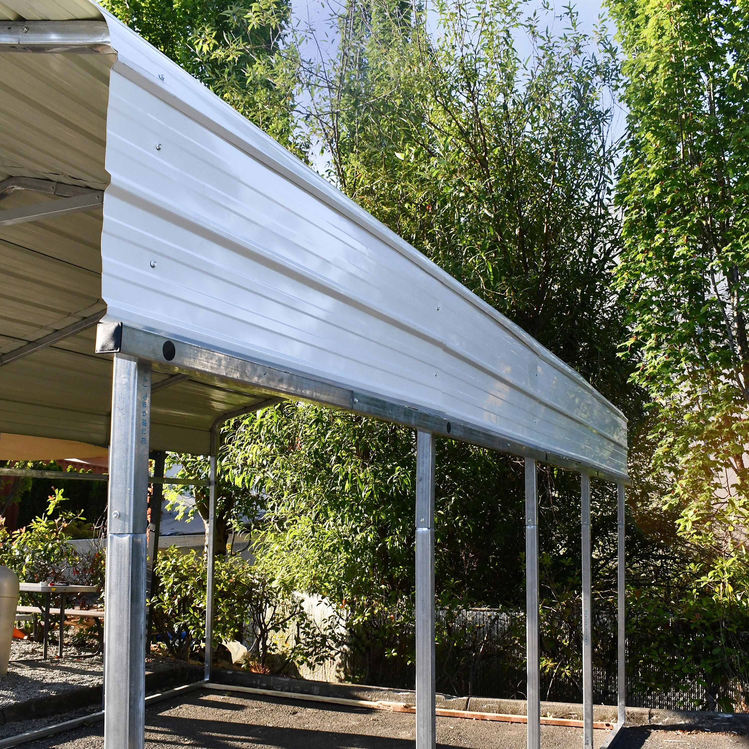 ALEKO Galvanized Steel Carport Canopy Shelter 12W x 30L x 10H ft Grey Color