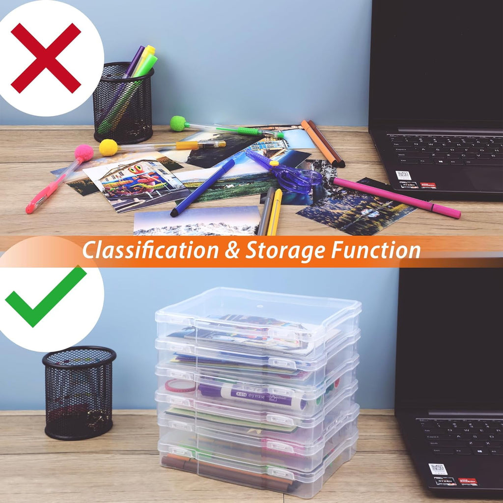 Fitting Multicolor Photo Storage Box, 6 Compartments, 6-Piece